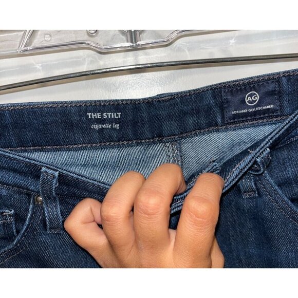 AG Adriano Goldschmied The Stilt Cigarette Leg Jeans Dark Wash Womens Size 27 De - Picture 3 of 10